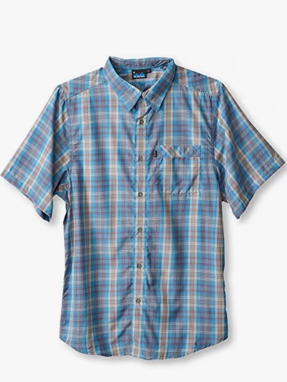 KAVU Trustus Short Sleeve Plaid Button Up Shirt Men’s XL